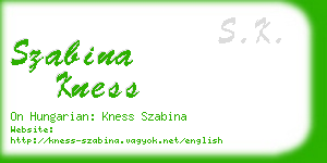 szabina kness business card